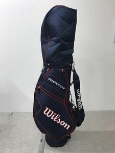 Wilson PROSTAFF キャディバッグ 7分割 3.1kg 未使用ネームタグ付き ネイビー 紺 レッド 赤 ウィルソン プロスタッフ ゴルフバッグ