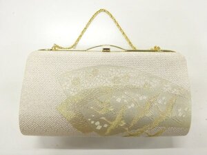 146997# 【1円～】群鶴模様織出し和装バッグ