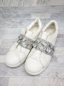 ◇ MICHAEL KORS マイケルコース ビジュー グリッター スニーカー シューズ サイズ6.5M ライトベージュ系 レディース P