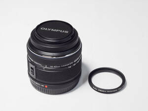 【美品】オリンパス OLYMPUS M.ZUIKO DIGITAL 14-42mm F3.5-5.6 II R ブラック 保護フィルター付き