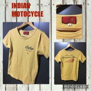 ◆INDIAN MORTORSYCLE インディアンモトサイクル 半袖Tシャツ アメカジ レディースS ロゴプリント 筆記体　綿100% 日本製