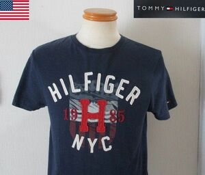 ★ メンズ トミーヒルフィガー TOMMY HILGER デザイン 半袖 カットソー US S 日本Ｍサイズ ネイビー　