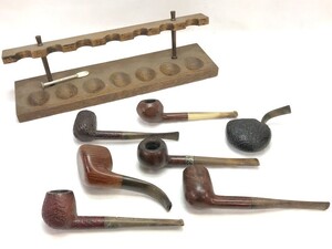 1000円スタート パイプ煙草 7点 CHACOM/ROLEY/SAVINELLI 2点/DUNHILL/STANWELL/他1点 パイプスタンド/タンパー付き 喫煙具 11 H3007