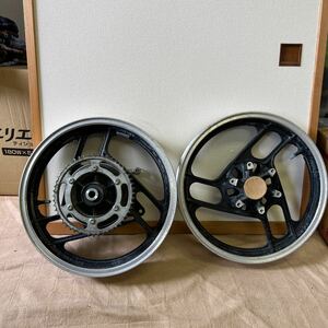 【中古】FZ250 フェザー　ホイール　前後セット　旧車　ドラムブレーキ　スプロケ　あり