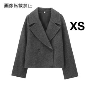 gray グレー vintage ヴィンテージ レトロ ダブルコート アウター XSサイズ レディース★ZARA 好きな方に★2024 A/W 秋冬新作 新品未使用★