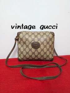 美品 希少！Gucci GG柄ショルダーバッグ ポシェット オールドグッチ レアグッチ・目立った傷や汚れなし