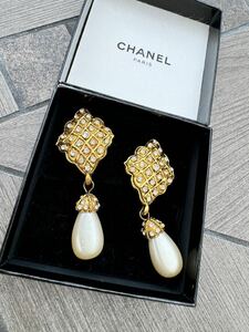 [1円スタート] CHANEL ヴィンテージ イヤリング シャネル アクセサリー パール ゴールド　グリポア　シャネル　レア品　極美品