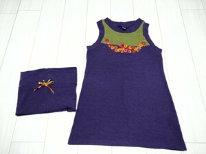 AI LINCE AILINCE レディース M ノースリーブ ニット 花柄 刺繍 パープル 紫 検) 波達 アイリーン