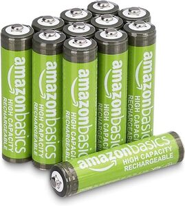 12本 単4形 Amazonベーシック 充電池 充電式ニッケル水素電池 単4形12個セット (最小容量850mAh、約500回使用