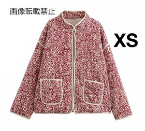 vintage ヴィンテージ レトロ フラワー 花柄 ダウンジャケット アウター XSサイズ レディース★ZARA 好きな方に★秋冬新作 新品未使用★