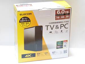 ■新品未開封■エレコム 外付けハードディスク 6TB ELD-HTV060UBK 保証有■送料無料■