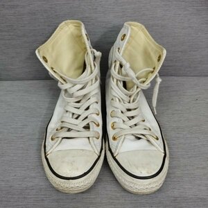 F702 CONVERSE コンバース ALL STAR オールスター ハイカット スニーカー ハトメ ゴールド レザー レディース ホワイト サイズ 23