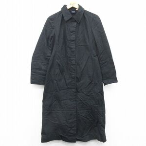 古着 ギャップ GAP 長袖 ステンカラー コート レディース 00s ロング丈 コットン 黒 ブラック 25jan11 中古 アウター