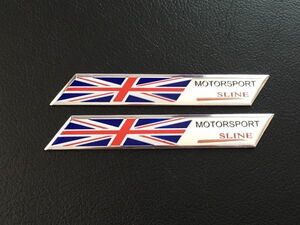 送料無料 2枚セット イギリス 国旗 アルミ ステッカー MINI ミニ ジャガー ランドローバー ベントレー ロータス 車 バイク シール