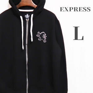 EXPRESS エクスプレス フルジップフードバーカー L ブラック