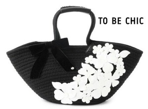 ■TO BE CHIC フローラルブレードバスケットバッグ黒25,300円■