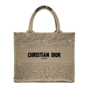 ディオール/クリスチャンディオール DIOR/ChristianDior トートバッグ M1265ZSEL_M918 ブックトートスモールバッグ コットン ベージュ×黒