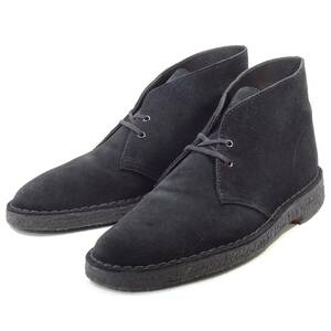 即決 Clarks 26.0cm デザートブーツ クラークス メンズ GB 8 黒 ブラック BLK 本革 スエード チャッカブーツ レースアップ 革靴 カジュアル