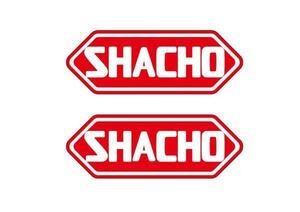 パロディーステッカー「SHOEI」→「SHACHO」2枚セット 赤色 社長気分になりたい方に デカール ヘルメット