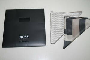 BOSS　HUGO BOSS　ポケットチーフ 2枚セット 未使用品！ MADE IN ITALY 非売品！