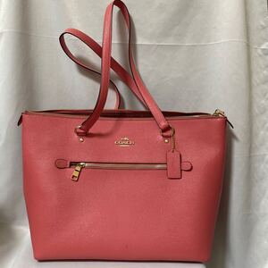 美品 COACH コーチ ギャラリー トートバッグ ローズピンク系