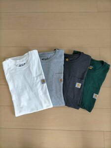 状態良好 Carhartt カーハート ポケットTシャツ 4枚セット size-L-2XL ★USA古着卸半袖まとめ売りベール