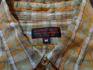 人気ブランド アメリカ製 エンジニアードガーメンツ 好配色 オシャレ コットンチェックシャツ Mサイズ MADE IN USA ネペンテス取り扱い