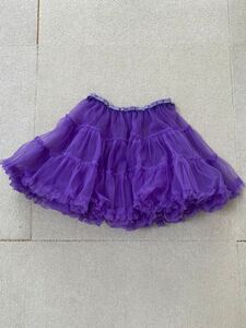 Girlstyle パープル パニエ フリルミニスカート シースルー/ダンス衣装/チュチュ コスプレ/紫チュールスカート
