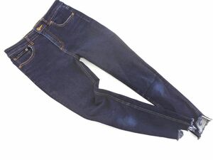 JEANASIS ジーナシス クラッシュ スキニー デニムパンツ sizeM/紺 ■■ ☆ dfb6 レディース