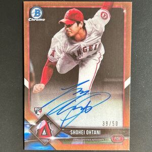 大谷翔平 プリントサインカード topps bowman chrome auto 2018 RC エンゼルス MLB rookie 希少 ドジャース