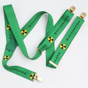 GOSHA RUBCHINSKIY サスペンダー グリーン G012-BT01 ゴーシャラブチンスキー Printed Suspenders