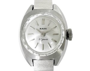 美品 RADO ラドー レディース腕時計 K14WG 585 ホワイトゴールド 純正ベルト ステンレスブレス 手巻き 21石 2針 ラウンド スイス製 稼働品