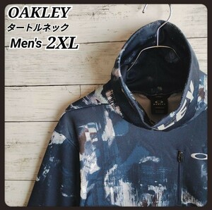 OAKLEY オークリー カモフラ柄 長袖トップス 2XL 紺白灰 タートルネック 特大サイズ オークリー シャツ オークリー2XL