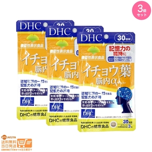 DHC イチョウ葉 脳内アルファ 90粒/30日分 イチョウ葉エキス食品 3個セット 追跡可能メール便発送