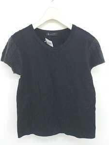 ◇ BEAUTY & YOUTH UNITED ARROWS 切替 半袖 Tシャツ カットソー ブラック レディース P