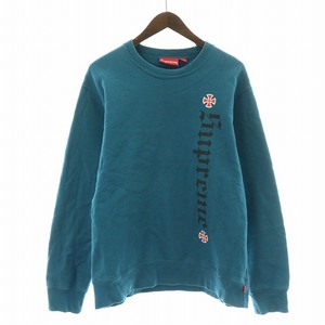 シュプリーム INDEPENDENT 17AW ファックザレストクルーネック Fuck The Rest Crewneck スウェット トレーナー 長袖 裏起毛 M 青 黒 赤