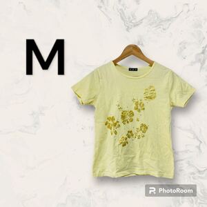 Tシャツ レディース M ハイビスカス トップス カットソー ティーシャツ