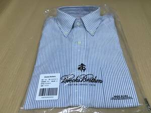 デットストック：14.5-32BROOKSBROTHERS TRAD 米国製白×水　旧タグ　traditional fitの記載あり