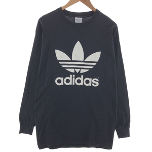 古着 90年代 アディダス adidas トレフォイルロゴ ロングTシャツ ロンT USA製 メンズL相当 ヴィンテージ /eaa392380