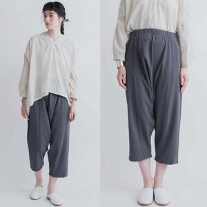 定価25,300円 美品 22SS evam eva エヴァムエヴァ cotton sarrouel pants コットン サルエル パンツ ストーングレー