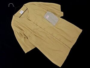 ネコポスOK coen コーエン SMITH’S 別注 ノーカラー シャツ sizeS/ベージュ ■◆ ☆ egb1 メンズ