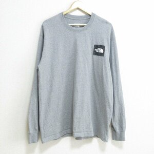 美品 ノースフェイス L/S Graphic Tee グラフィックロゴ 長袖 クルーネック Tシャツ カットソー NT32231 大きいサイズ XXL グレー ◆