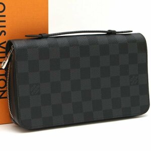 【極美品】ルイヴィトン Louis Vuitton ダミエグラフィット ジッピーXL 長財布 クラッチバッグ トラベルケース メンズ　定価約16万 A79