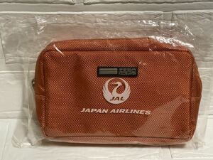 未開封☆日本航空　JAL × ZERO HALLIBURTON ビジネスクラス アメニティポーチ ゼロハリバートン　化粧ポーチ　トラベル　旅行に　オレンジ