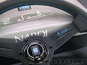 【正規品】NARDI 2024年限定モデル NARDI SPORTS タイプA 340 ★ブラックパンチングレザー&ブラックスポーク/ブルーステッチ【N927】