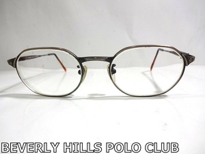 X4C045■本物■ ビバリーヒルズポロクラブ BEVERLY HILLS POLO CLUB マットゴールド色 ブルーライトカット PC メガネ 眼鏡 メガネフレーム