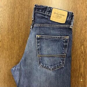 【FF372】Abercrombie&Fitch W30 L32 色落ち加工 ジーンズ ジーパン デニムパンツ メンズブランド古着 アバクロンビー&フィッチ 送料無料