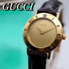 良品 GUCCI ローマンベゼル ラウンド ゴールド レディース腕時計 693