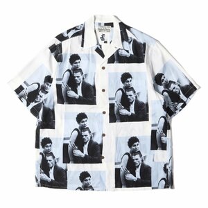 美品 WACKO MARIA ワコマリア 22SS CHET BAKER チェット・ベイカー レーヨン アロハシャツ HAWAIIAN SHIRT ホワイト ブルー ハワイアン S