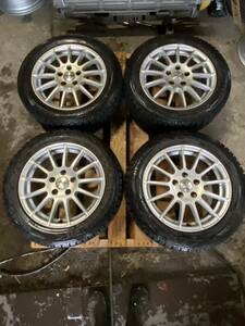 バリ溝スタッドレス DUNLOP WINTERMAXX WM01 205 55 16 6.5J 46 PCD114.3 5H WEDS IRVINE ステップワゴン オーリス アイシス アクセラ等